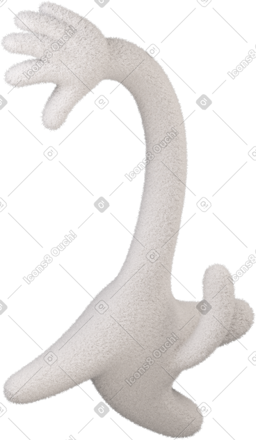 White fluffy jumping body turned left PNG, SVG