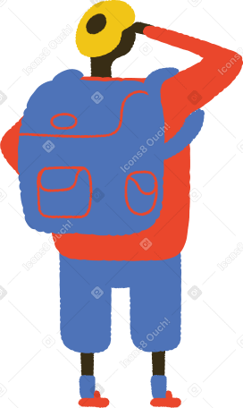 man with backpack Illustration in PNG, SVG