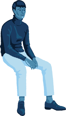 man sitting front Illustration in PNG, SVG