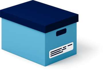 Side view of blue archive cardboard box PNG, SVG