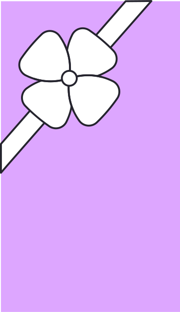 huge purple gift with white bow PNG, SVG