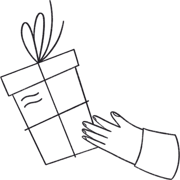 hand with a gift PNG, SVG