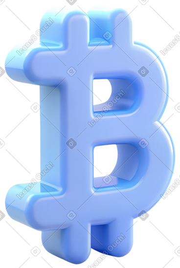 Plastic blue bitcoin symbol PNG, SVG