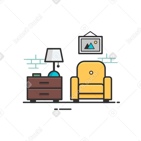 Living room Illustration in PNG, SVG