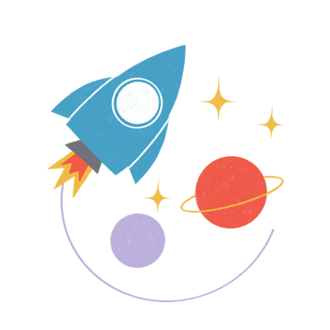 Rocket flying in space PNG, SVG