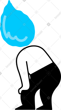 character with a blob head PNG, SVG