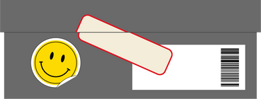 Scatola con adesivi PNG, SVG