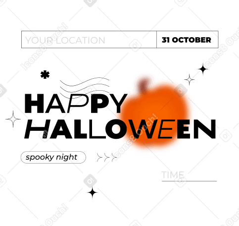 Texte joyeux halloween et nuit effrayante sur l'affiche PNG, SVG
