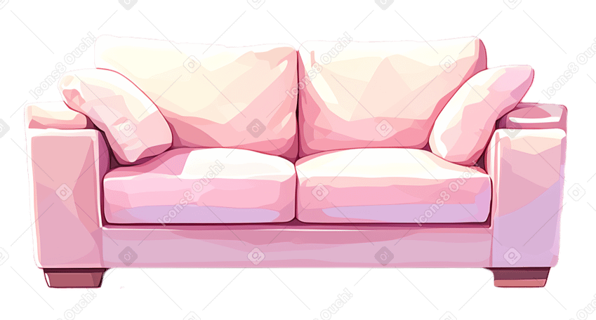 white sofa PNG, SVG