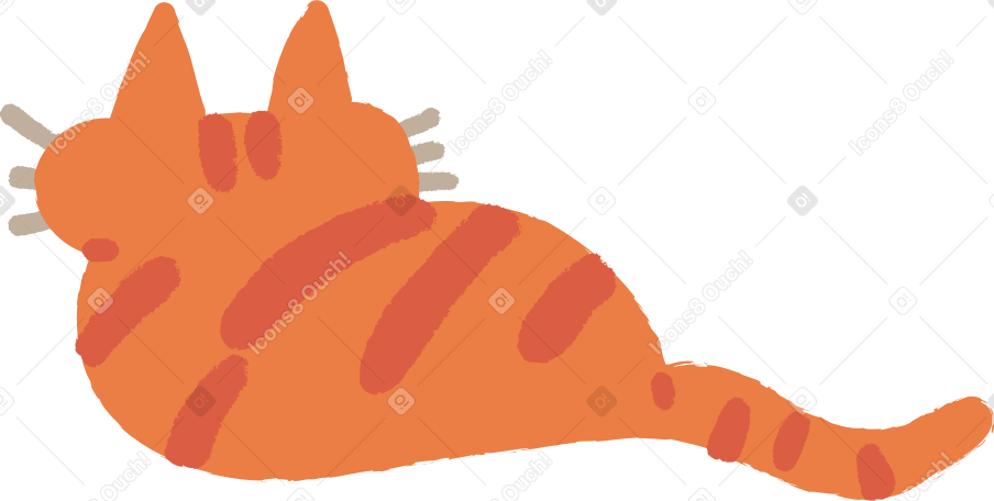 cat lying back Illustration in PNG, SVG