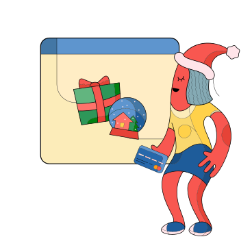 Рождественские покупки в PNG, SVG