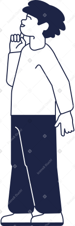 boy standing and looking up PNG, SVG