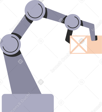 big robot arm with box PNG, SVG