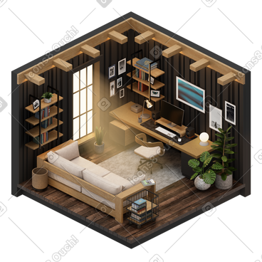 Illustrations vectorielles style 3D Rooms aux formats PNG et SVG