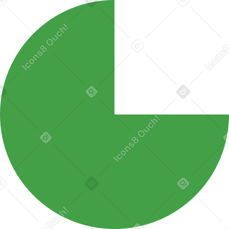 pie chart green Illustration in PNG, SVG