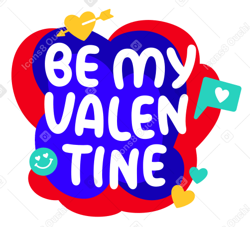 Sei mein valentine-schriftzug PNG, SVG