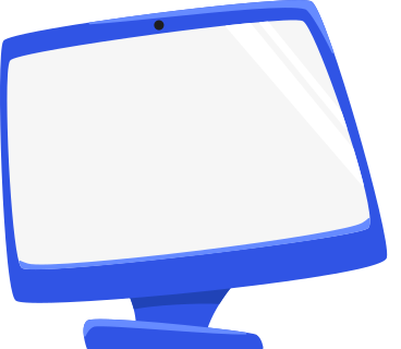 blue computer monitor with camera PNG, SVG