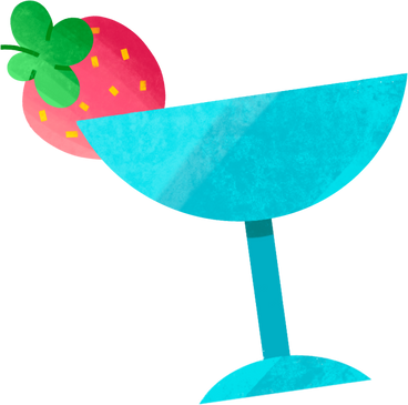 glass goblet with strawberries PNG、SVG