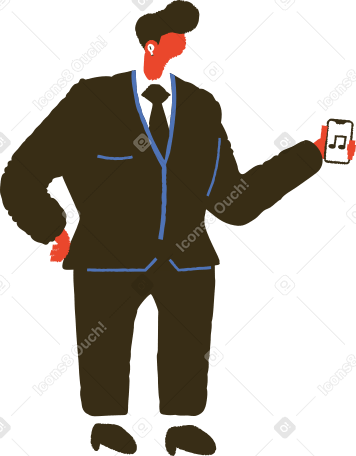 man with wireless headphones Illustration in PNG, SVG