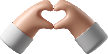 White skin hands showing a heart sign PNG, SVG