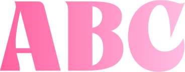 text abc gradient lettering PNG, SVG