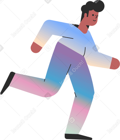running joyful man Illustration in PNG, SVG