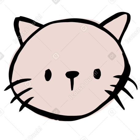 cat's head Illustration in PNG, SVG