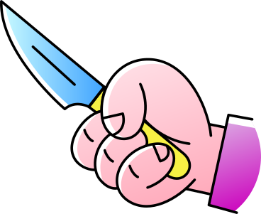 hand with knife PNG, SVG