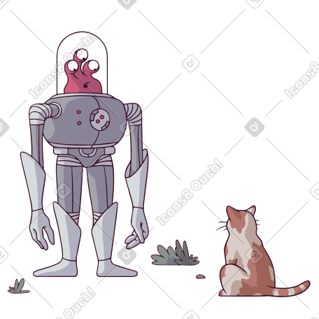 外星人遇见一只猫 PNG, SVG