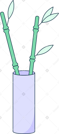 bamboo in vase PNG, SVG