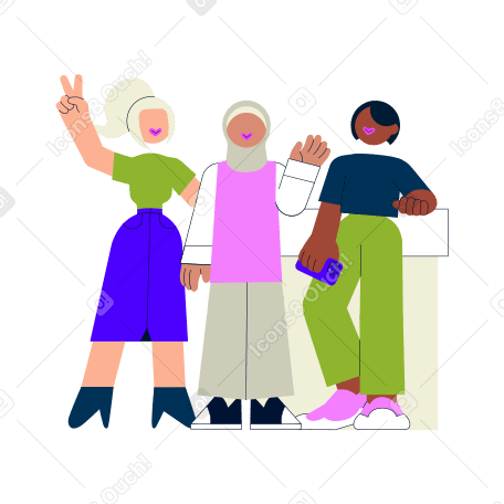 Friendship in a female friend group PNG, SVG