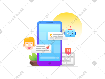 Chatbot coversation with humans PNG, SVG