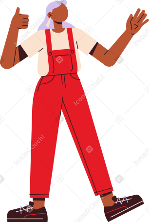 young woman showing thumbs up PNG, SVG