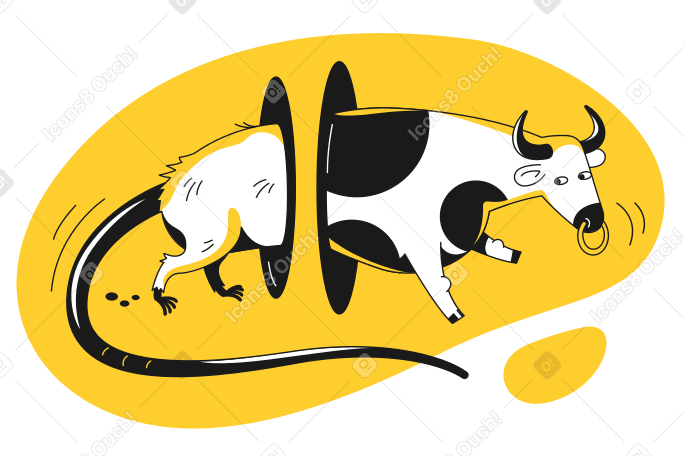 Rat bull Illustration in PNG, SVG