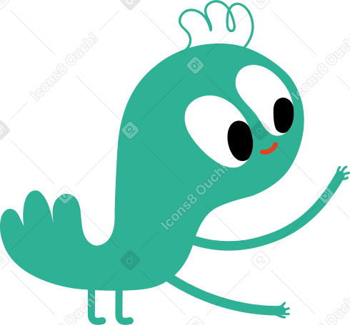 Зеленый персонаж с длинными руками в PNG, SVG