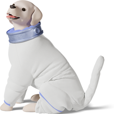 dog astronaut sitting side view PNG, SVG