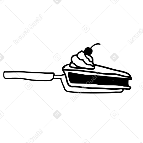 Fetta di torta su un utensile per torta PNG, SVG