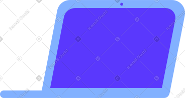 Blue open laptop PNG, SVG