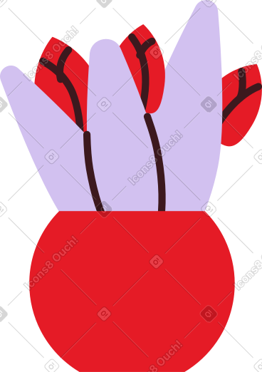 有郁金香的花瓶 PNG, SVG