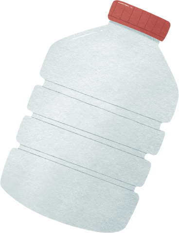 plastic bottle with a red cap PNG, SVG
