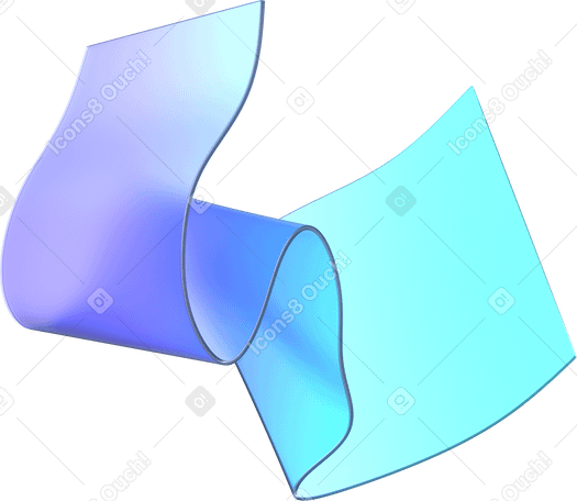 3D long wavy transparent rectangle PNG, SVG