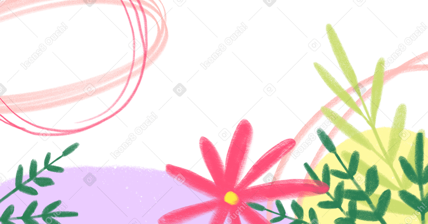 Abstrakter hintergrund mit blumen in zarten farbtönen PNG, SVG