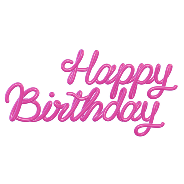 Happy birthday pink PNG, SVG
