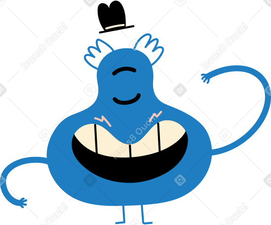 character with an open mouth Illustration in PNG, SVG