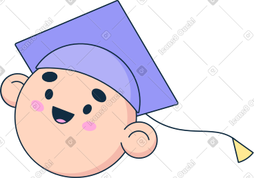 Head of boy in graduation cap PNG, SVG