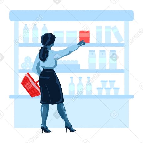 Женщина покупает товары на распродаже в PNG, SVG