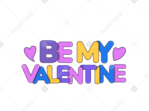 lettering be my valentine в PNG, SVG