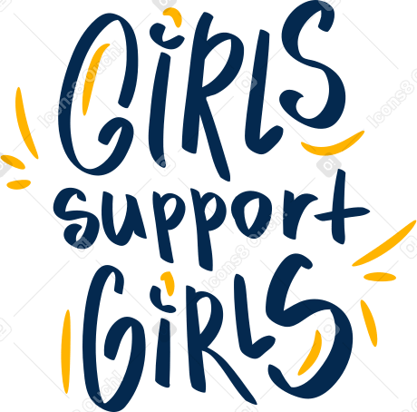 girls support girls Illustration in PNG, SVG