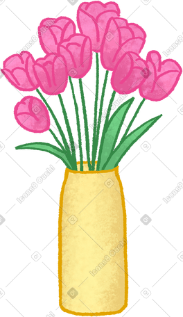 vase with flowers PNG, SVG