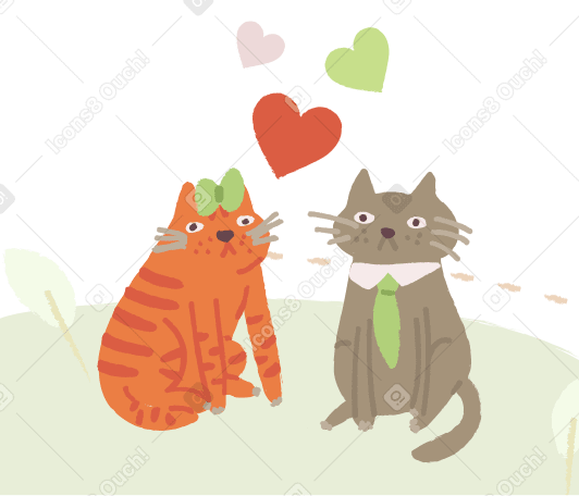 Cats wedding Illustration in PNG, SVG